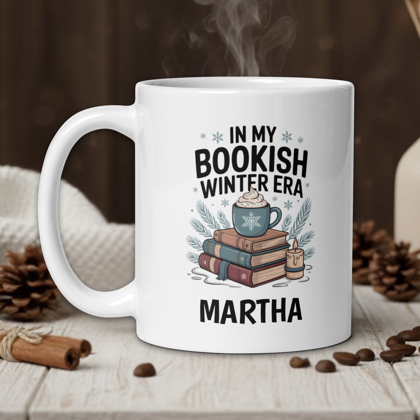 "In my bookish winter Era" Personalized Mug
