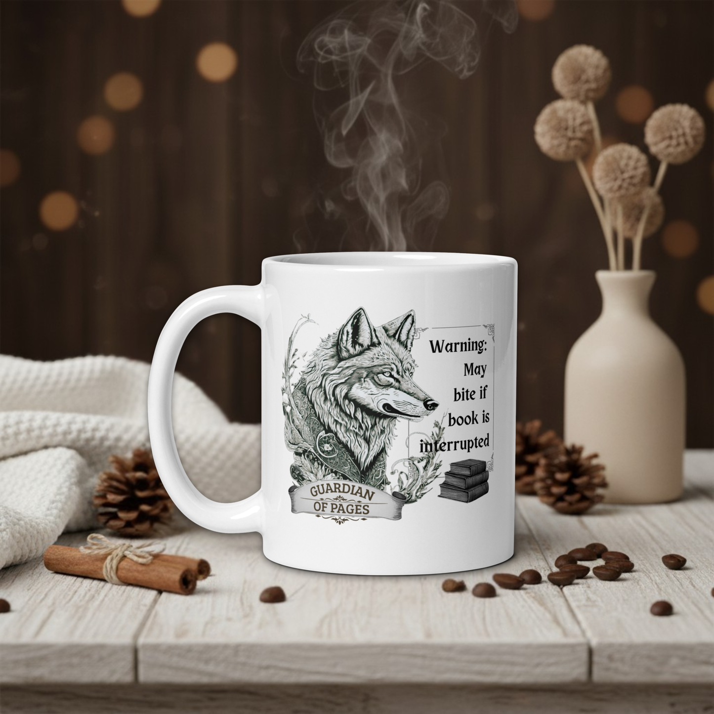 Personalized "Warning: may bite if book is interrupted"