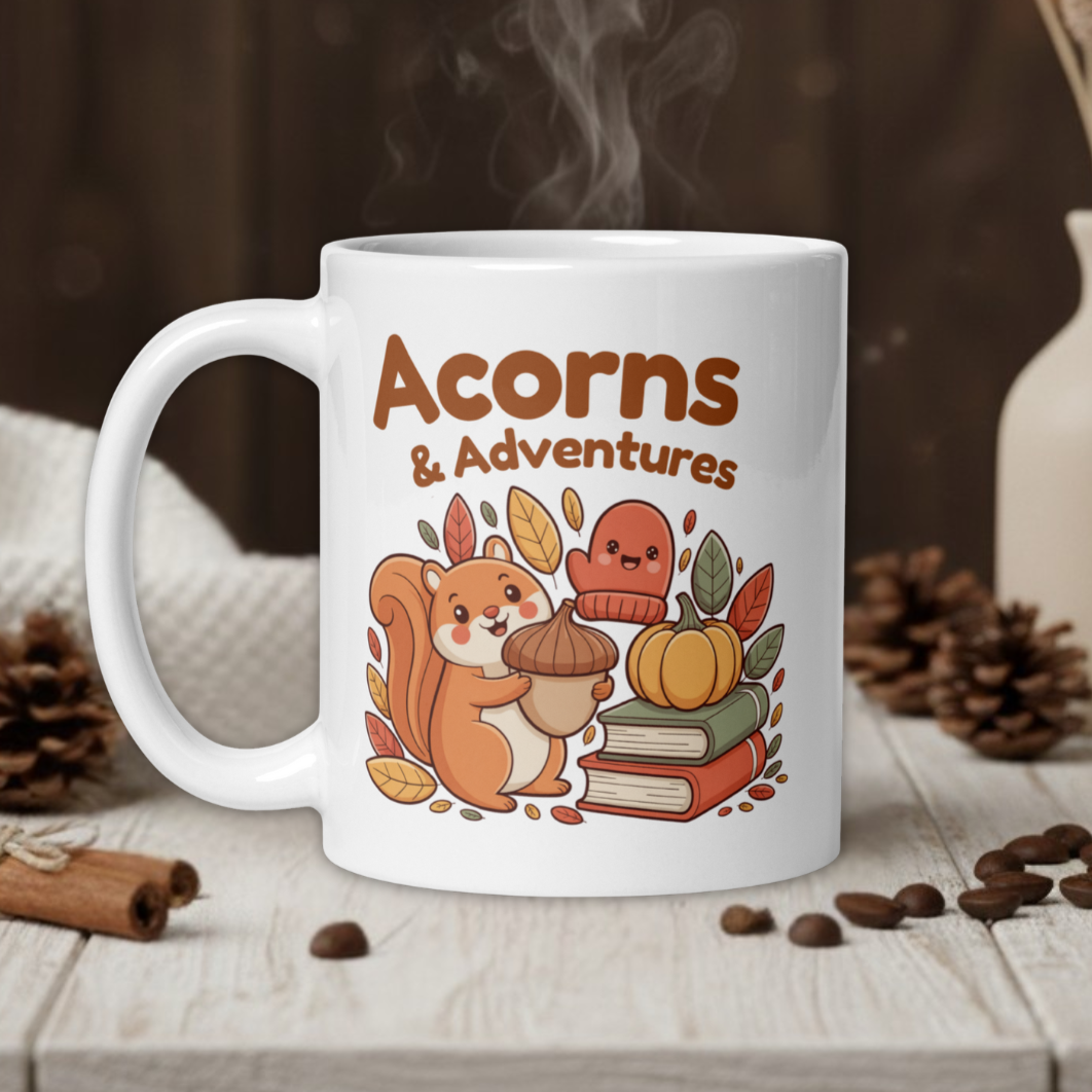 Bookish "Acorns and Adventures" Mug