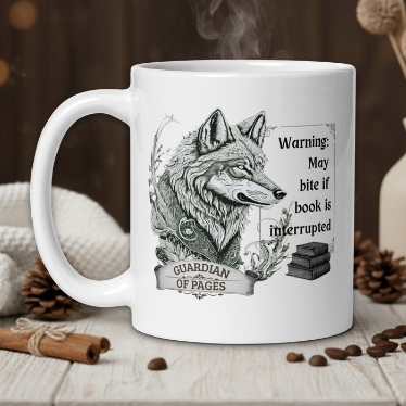 Personalized  "Warning: may bite if book is interrupted"