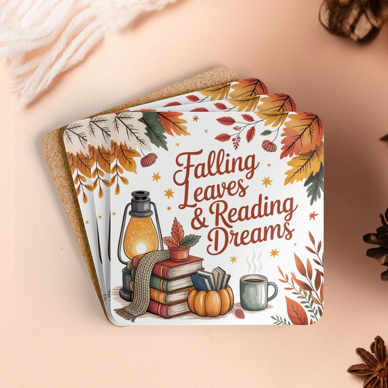 Coaster Set - Falling Leaves & Reading Dreams