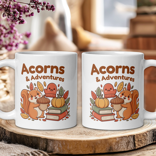 Bookish "Acorns and Adventures" Mug
