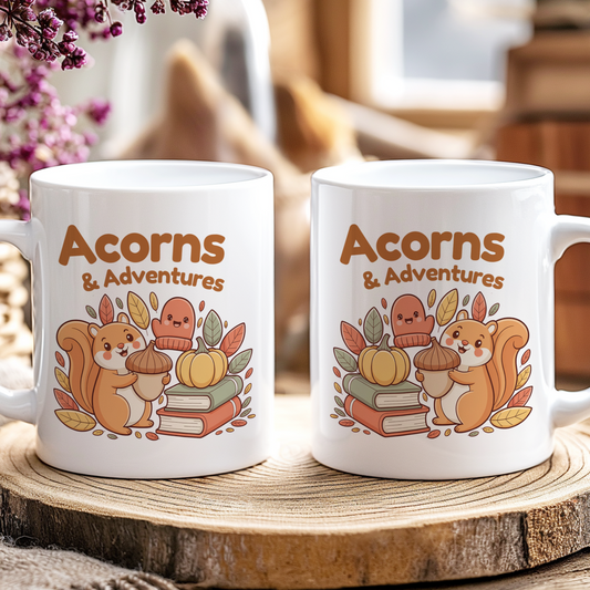 Bookish "Acorns and Adventures" Mug